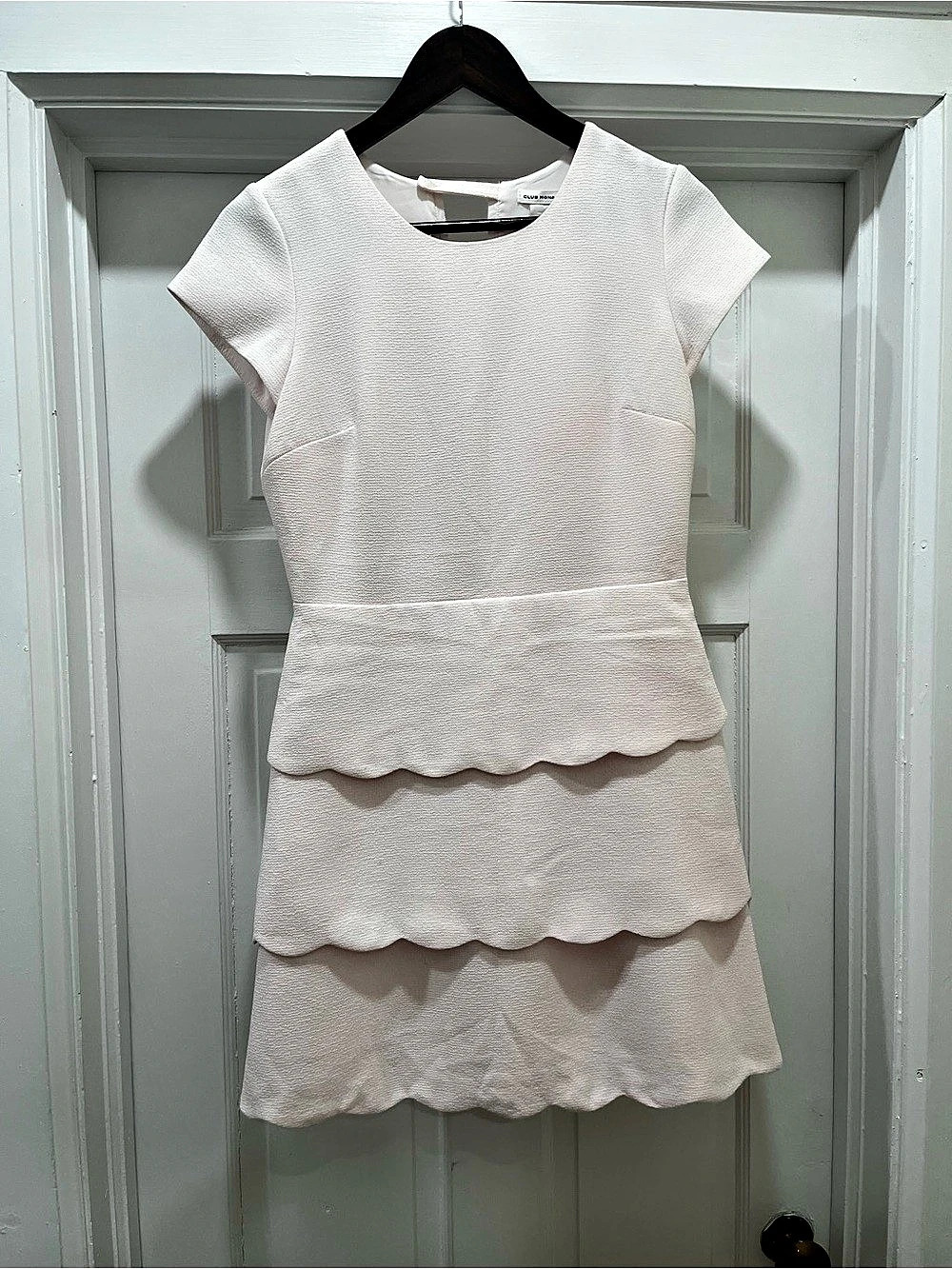 Club Monaco Colby Scalloped Dress Mini - Baby Pink - Size 2